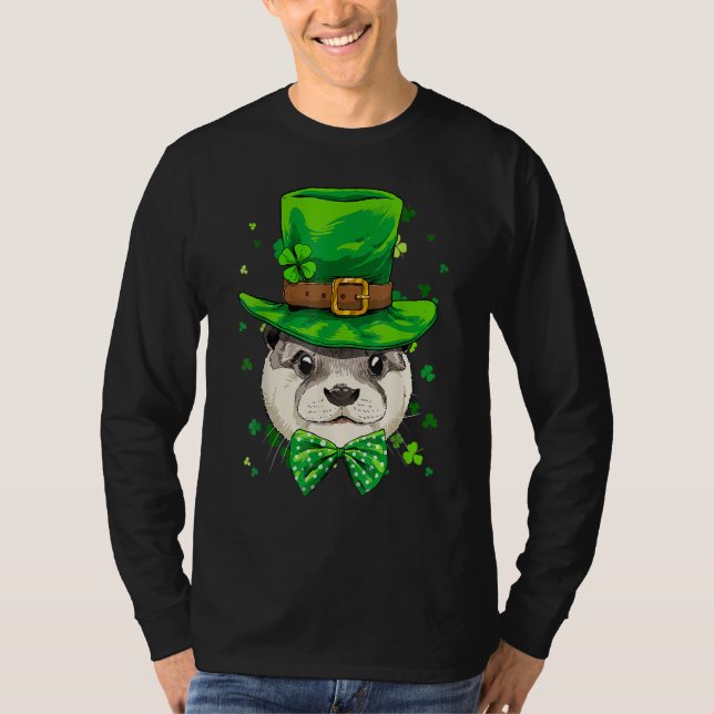 St Patrick's Day Leprechaun Otter Shamrock Otter I T-Shirt (Vorderseite)