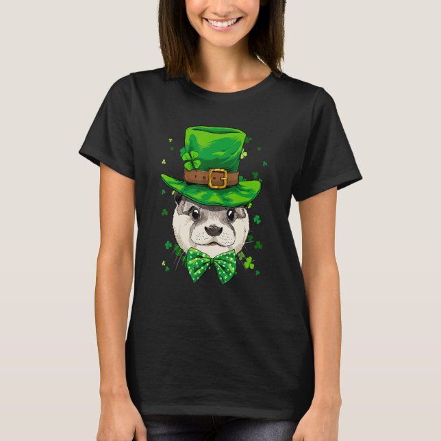 St Patrick's Day Leprechaun Otter Shamrock Otter   T-Shirt (Vorderseite)
