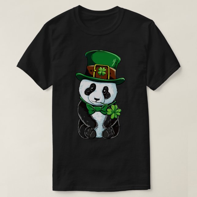 St Patricks Day Leprechaun Panda Niedlich irisches T-Shirt (Design vorne)