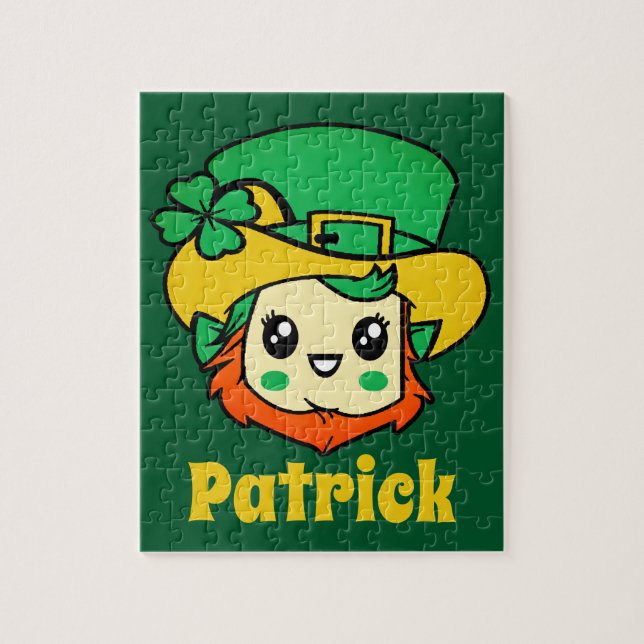 St Patricks Day Leprechaun Personalisiert Kids Puzzle (Vertikal)