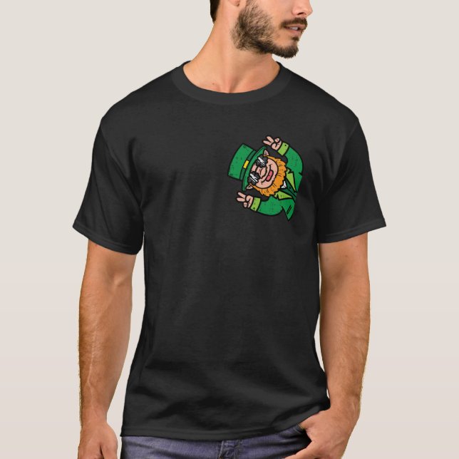 St Patricks Day Leprechaun Pocket Saint Paddys Pat T-Shirt (Vorderseite)