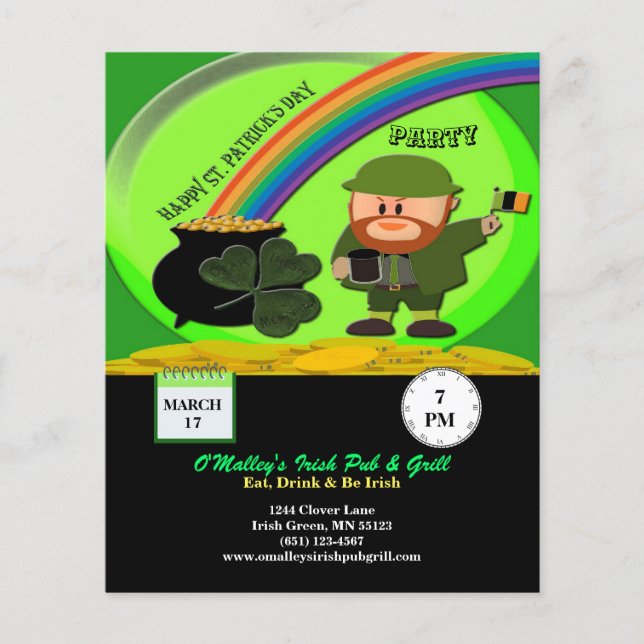 St. Patrick's Day Leprechaun, Pot Gold Paper (Vorderseite)
