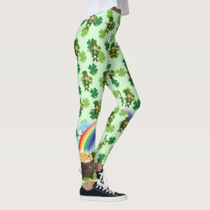 St. Patrick's Day Leprechaun Rainbow Kleeblatts Leggings