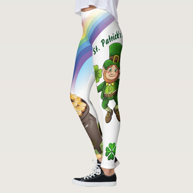 St. Patrick's Day Leprechaun Rainbow Pot of Gold Leggings (Links)