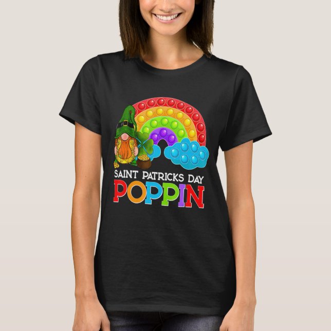 St. Patricks Day Leprechaun Regenbogen Pop It Fixe T-Shirt (Vorderseite)