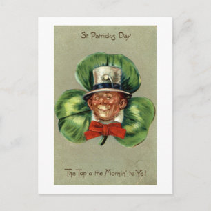 St Patrick's Day Leprechaun Repro Vintag 1908 Postkarte