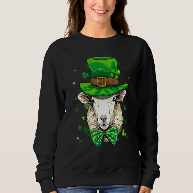 St Patrick's Day Leprechaun Sheep Lamb Shamrock Ir Sweatshirt (Vorderseite)