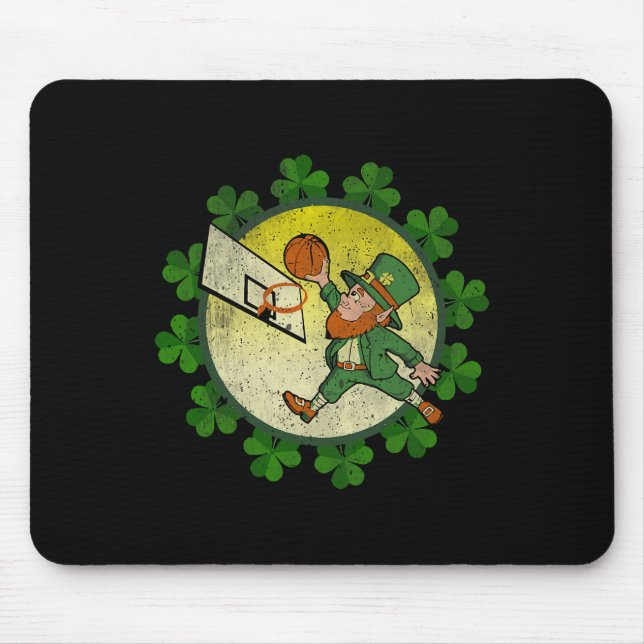 St Patricks Day Leprechaun Skelett Glückspilz  Mousepad (Vorne)