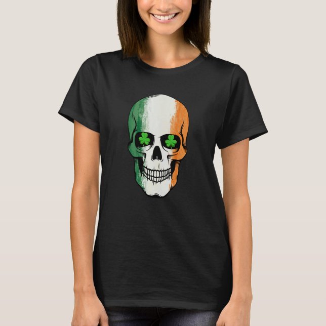 St Patricks Day  Leprechaun Skull Irish Ireland Fl T-Shirt (Vorderseite)