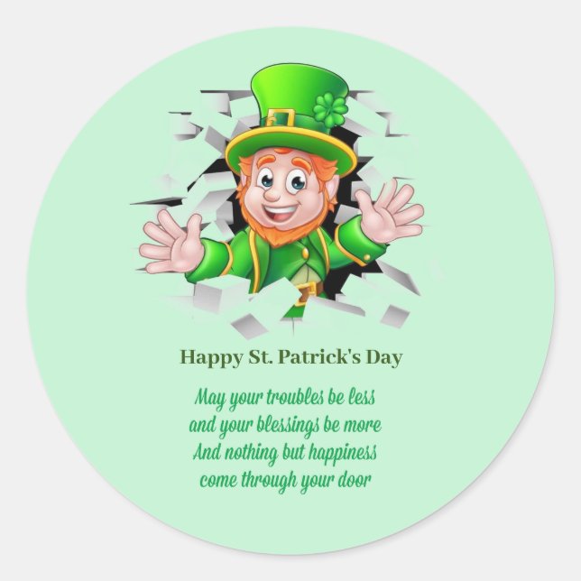 St. Patrick's day leprechaun Sticker (Vorderseite)