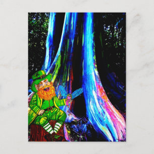 ST. PATRICK'S DAY LEPRECHAUN UND FAIRE FEIERTAGSPOSTKARTE