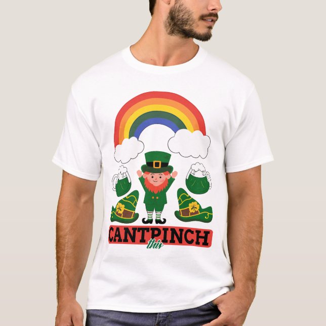 St. Patrick's Day Leprechaun und Rainbow T - Shirt (Vorderseite)