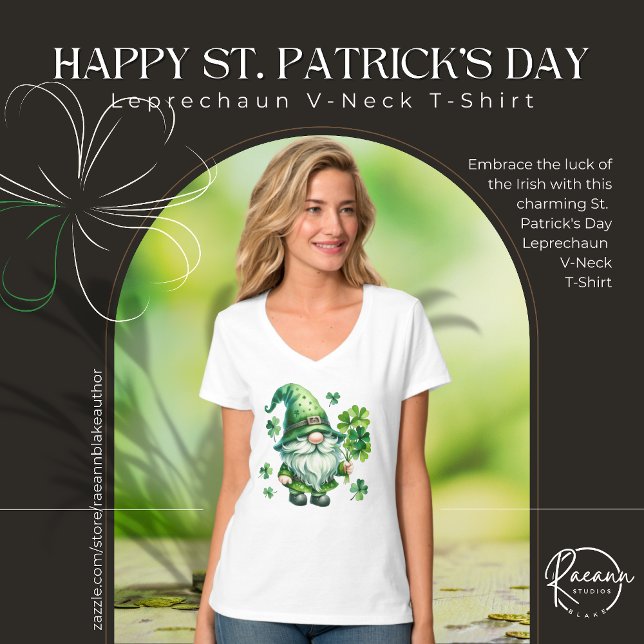 St. Patrick's Day Leprechaun V-Neck T - Shirt (Von Creator hochgeladen)