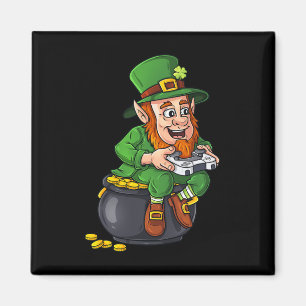 St Patricks Day Leprechaun Video Game Controller B Magnet