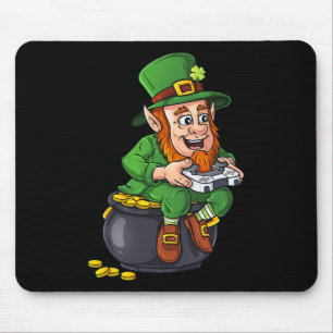 St Patricks Day Leprechaun Video Game Controller B Mousepad
