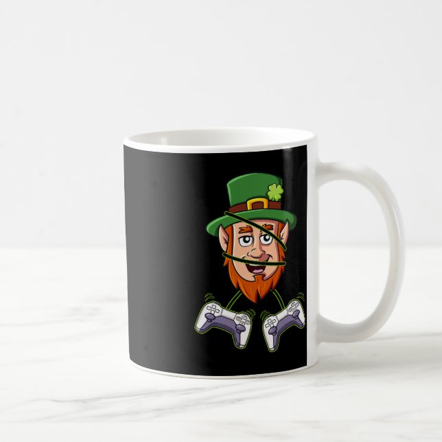 St Patricks Day Leprechaun Video Game Controller Kaffeetasse (Rechts)