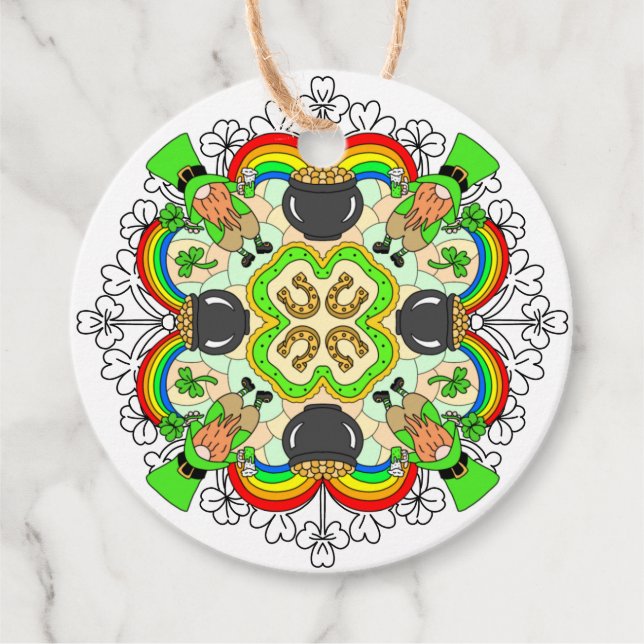 St Patrick's Day Leprechauns Mandala Geschenkanhänger (Vorderseite)