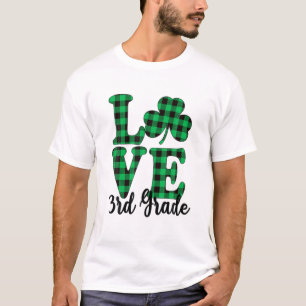 St Patricks Day Liebe 3Rd Grade Lehrer Kariert Sha T-Shirt