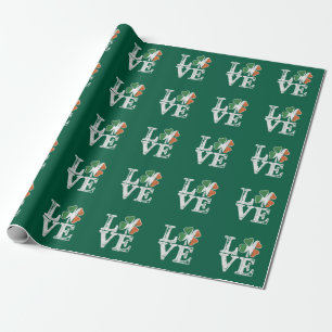 St Patricks Day Liebe Glücklicher Irischer Kleebla Geschenkpapier