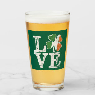 St Patricks Day Liebe Glücklicher Irischer Kleebla Glas