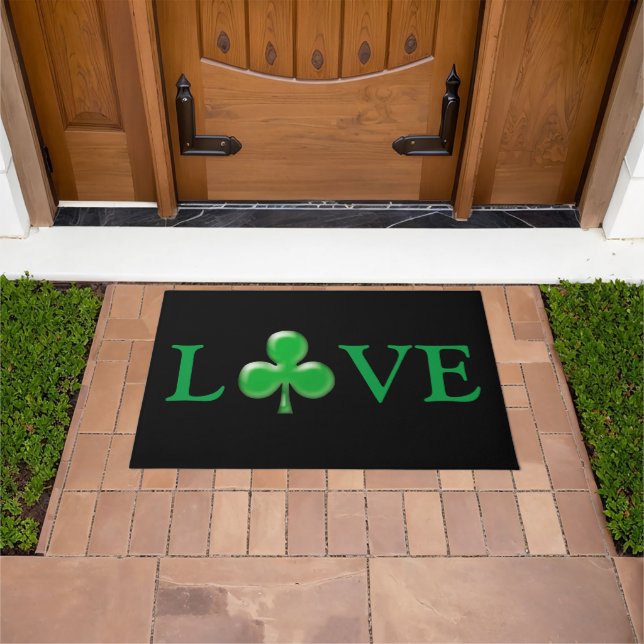 St. Patrick's Day Liebe Green Clover Kleeblatt sch Fußmatte (Außenbereich)