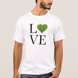 St. Patrick's Day | LIEBE | Grün glitzerndes Herz T-Shirt