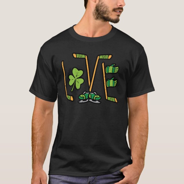 St Patricks Day Liebe Ice Hockey Saint Paddys Men  T-Shirt (Vorderseite)