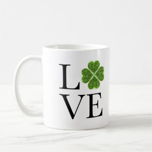 St. Patrick's Day LIEBE Kleeblatt für grünen G Kaffeetasse
