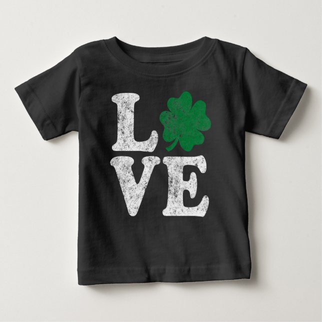 St Patrick's Day LIEBE Kleeblatt Irish Baby T-shirt (Vorderseite)