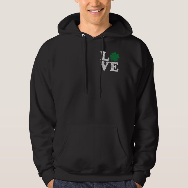 St Patrick's Day LIEBE Kleeblatt Irish Hoodie (Vorderseite)