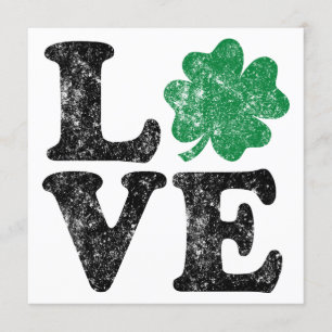 St Patrick's Day LIEBE Kleeblatt Irish Karte