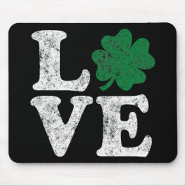 St Patrick's Day LIEBE Kleeblatt Irish Mousepad