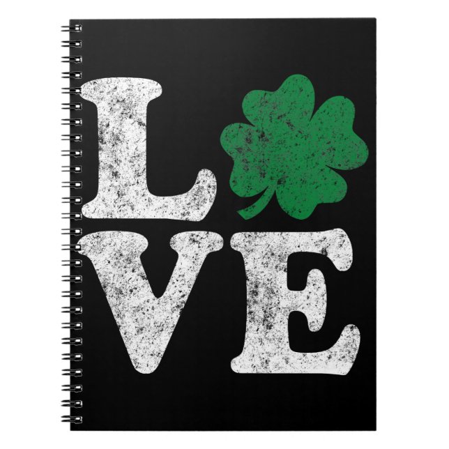 St Patrick's Day LIEBE Kleeblatt Irish Notizblock (Vorderseite)