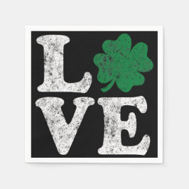 St Patrick's Day LIEBE Kleeblatt Irish Serviette