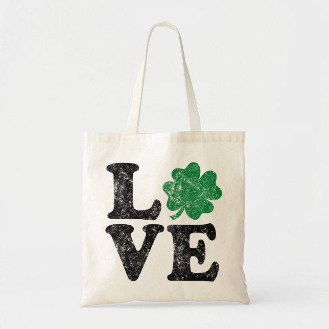 St Patrick's Day LIEBE Kleeblatt Irish Tragetasche (Vorne)