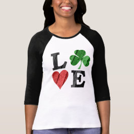 St. Patrick's Day LIEBE mit Herz und Kleeblatt T-Shirt