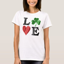 St. Patrick's Day LIEBE mit Herz und Kleeblatt T-Shirt