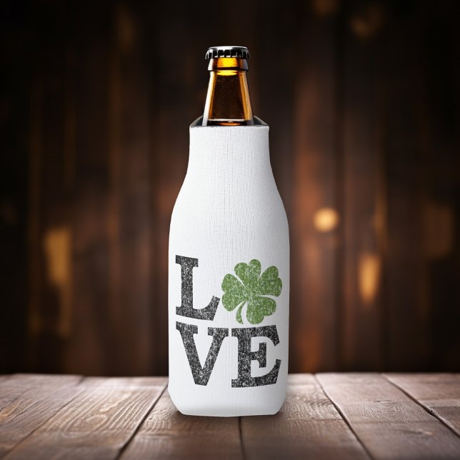 St Patricks Day LIEBE mit Kleeblatt Flaschenkühler (Celebrate St. Patrick's Day with this fun bottle cooler)