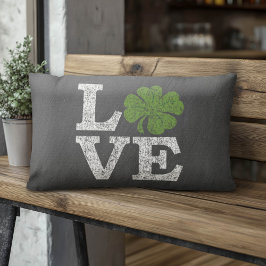 St Patricks Day LIEBE mit Kleeblatt Lendenkissen