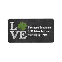 St Patricks Day LIEBE mit Kleeblatt Rücksendeadres
