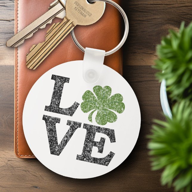 St Patricks Day LIEBE mit Kleeblatt Schlüsselanhänger (Von Creator hochgeladen)