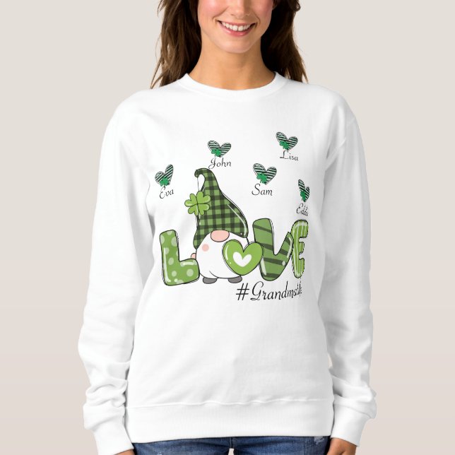 St Patrick's Day Liebe Oma Sweatshirt (Vorderseite)