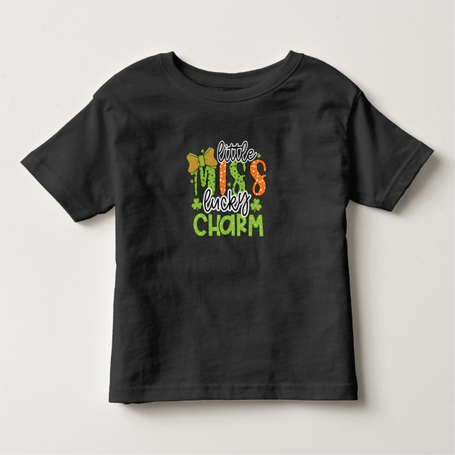 St Patricks Day Little Miss Lucky Charm Kleinkind T-shirt (Vorderseite)