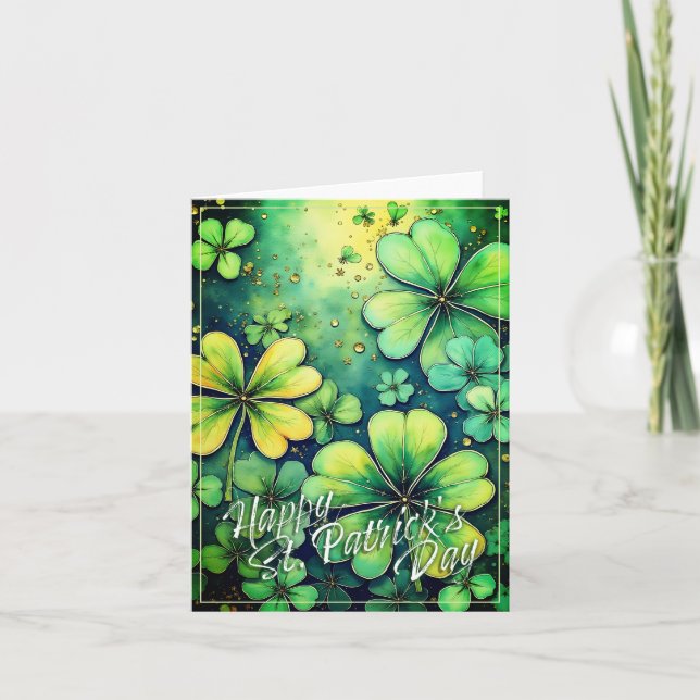 St. Patrick's Day Luck - Aquarellbilder 🍀 ✨ Karte (Vorderseite)