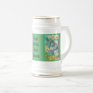 St. Patrick's Day LUCK OF AN IRISH UNICORN STEIN Bierglas