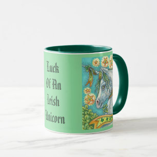 St. Patrick's Day LUCK OF AN IRISH UNICORN TASSE
