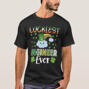 St Patrick's Day Luckiest Engineer Ever Kleeblatt  T-Shirt