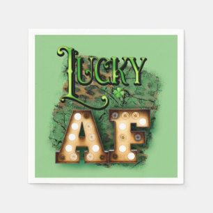 St. Patrick's Day Lucky AF Irische Laufschriftlich Serviette