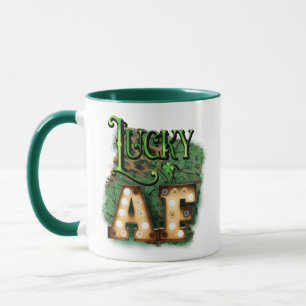 St. Patrick's Day Lucky AF Irish Marquee Lights Tasse