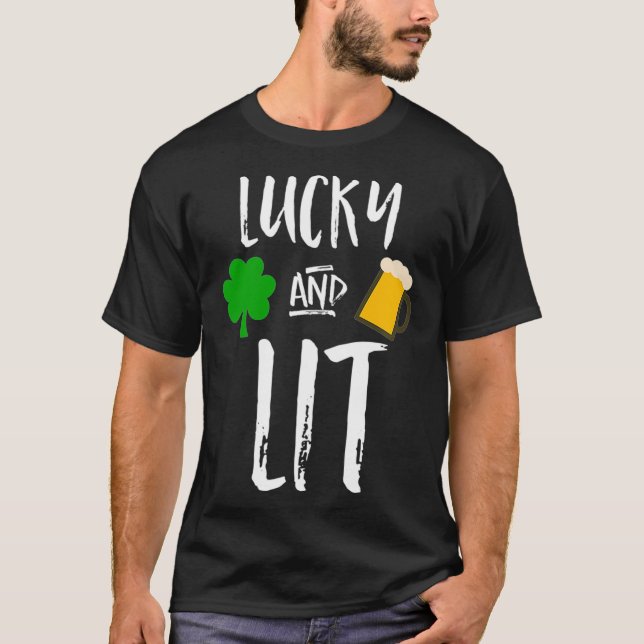 St Patricks day lucky and bettes Drinking T-Shirt (Vorderseite)